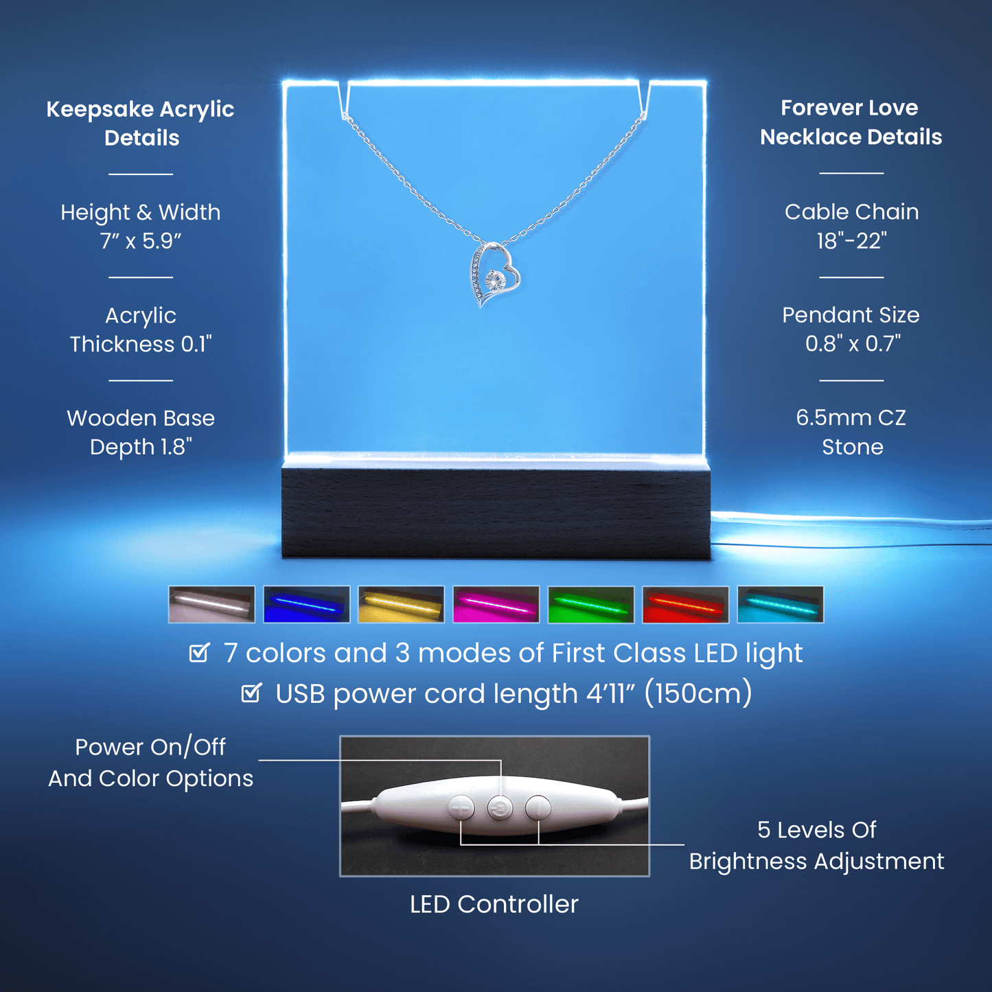 To my Wife, We are Perfect Together Acrylic Plaque with Forever Love Necklace