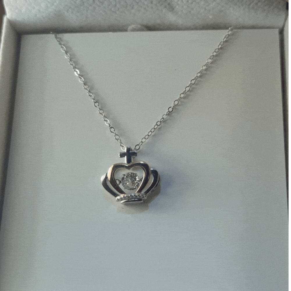 My heart is with you Granddaughter From Grandparent Crown necklace