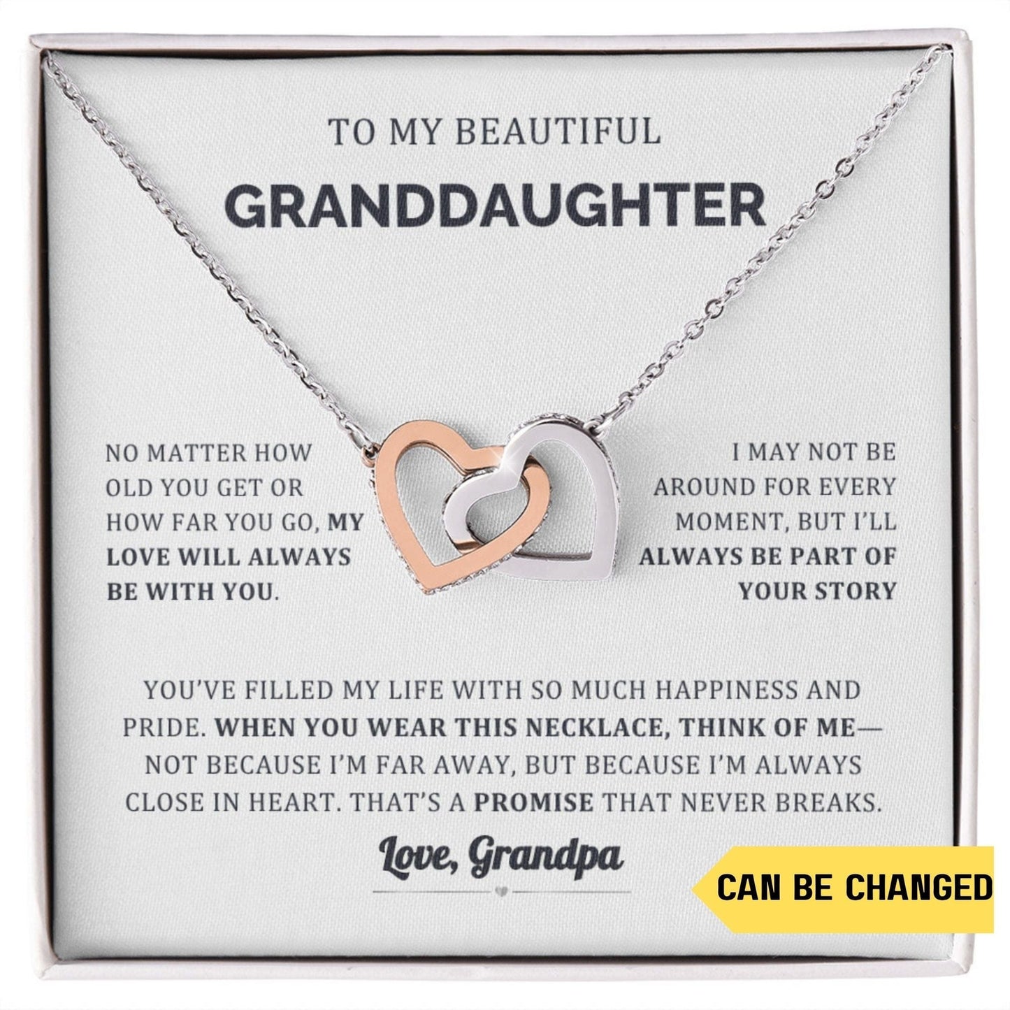 You'll always have my heart Granddaughter Interlocking Necklace