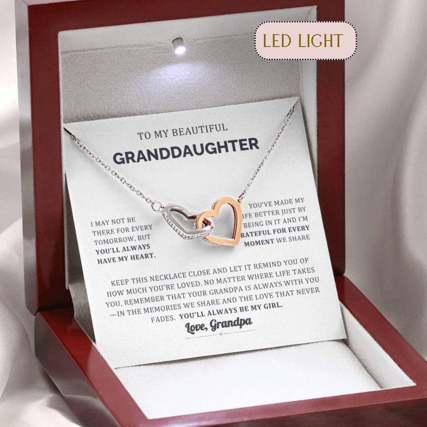 You'll always have my heart Granddaughter Interlocking Necklace