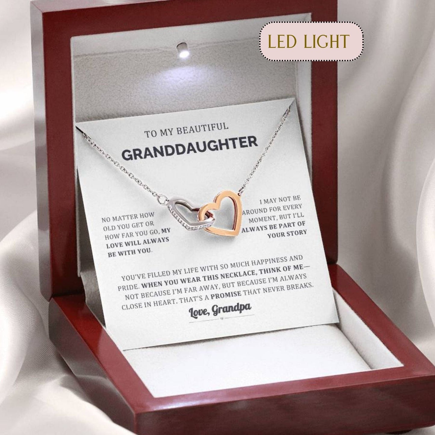 My Promise to you Granddaughter Interlocking Heart Necklace
