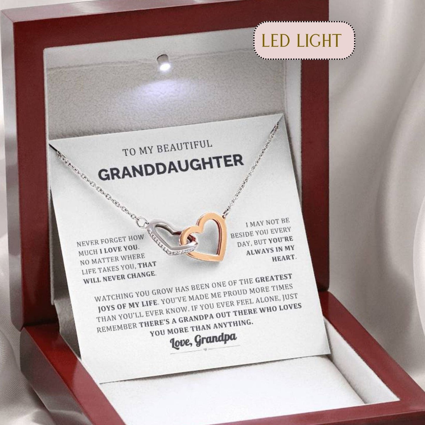 You are always in my heart Granddaughter Interlocking Necklace