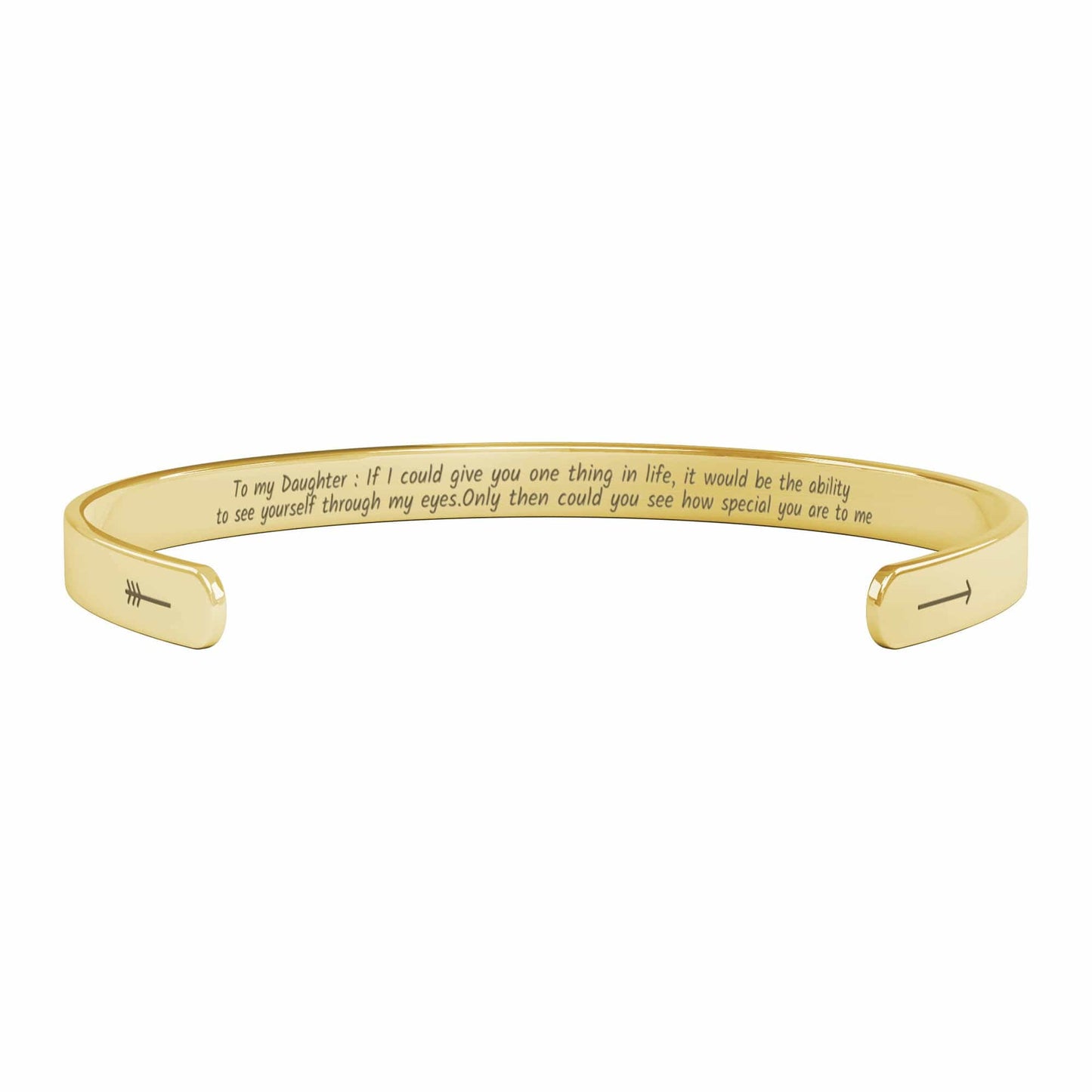 To my Daughter Personalized Engraved Cuff Bracelet, Motivational Jewelry for her