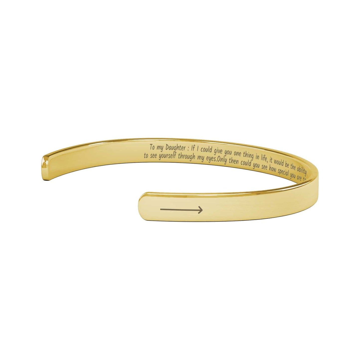 To my Daughter Personalized Engraved Cuff Bracelet, Motivational Jewelry for her