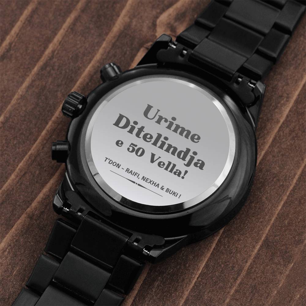 Custom 50th Birthday Engraved Watch for him