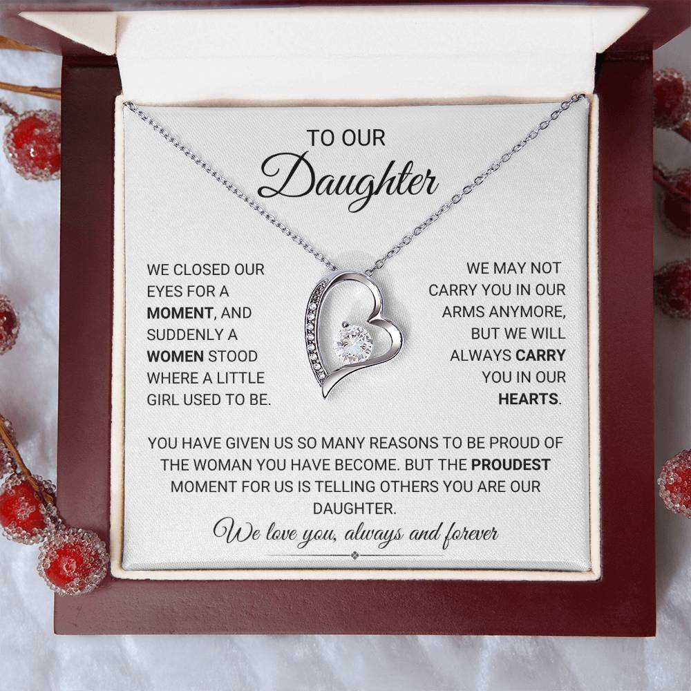 To Our Daughter Forever Love Necklace from Mom & Dad, Dad Gift for her, Mom Gift for Daughter