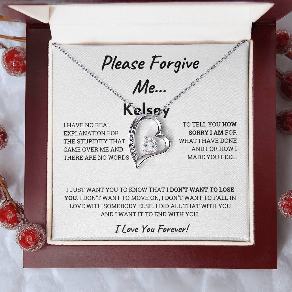 Please Forgive me Forever Love Necklace, Apology gift for her
