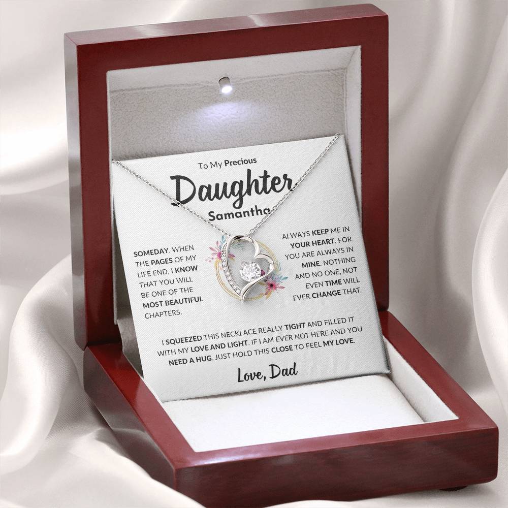 Personalized Daughter Forever Love Necklace, Birthday Gift, Graduation Gift for Her, Christmas present