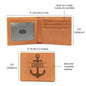 Personalized Wallet, Mens wallet bifold leather, Nautical Gift for Boating, Boating Dad Gifts, Boat Captain Gift