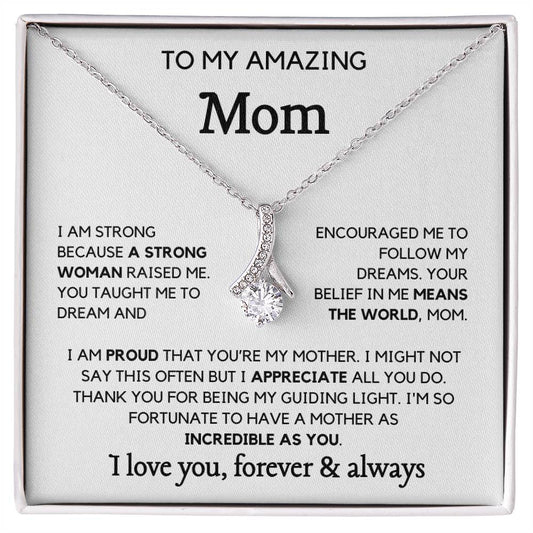 To my Amazing Mom- You Mean the world Necklace