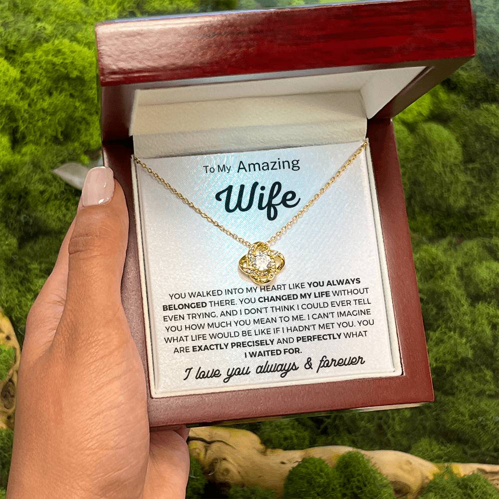 To my Wife- You always belonged there Loveknot Necklace