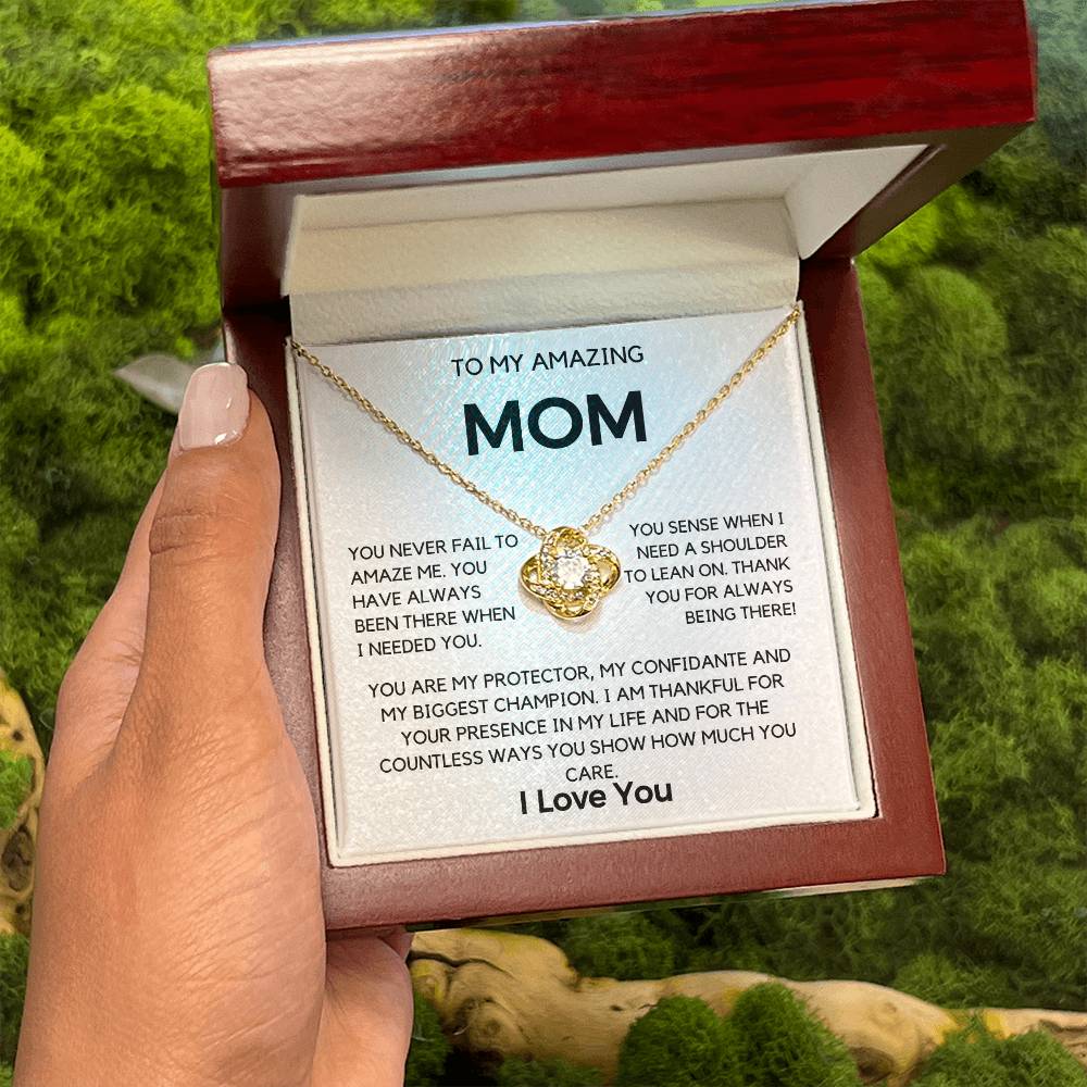 To my Mom Loveknot Necklace Mothers day gift from Son or Daughter
