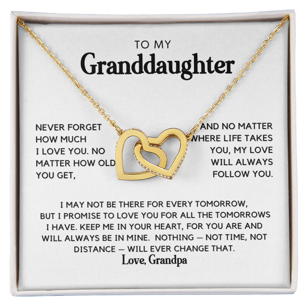 Promise for all Tomorrows Granddaughter Interlocking Hearts necklace