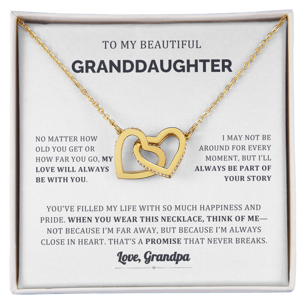 My Promise to you Granddaughter Interlocking Heart Necklace