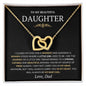 To my Daughter Interlocking Heart Necklace, Birthday Gift from Dad, Graduation Gift for Daughter Gold