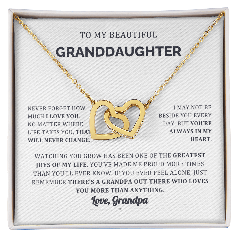 You are always in my heart Granddaughter Interlocking Necklace