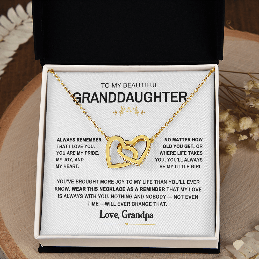 My pride, My Joy Granddaughter Interlocking hearts Necklace