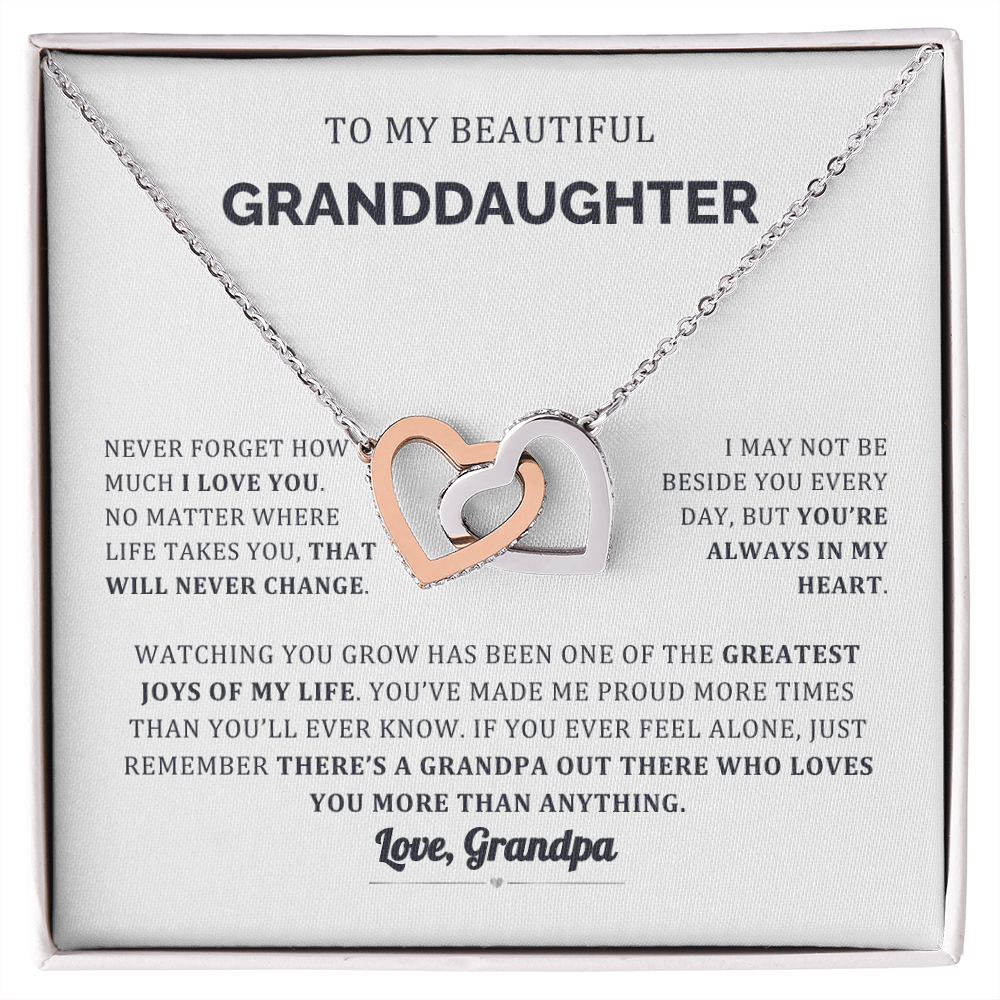 You are always in my heart Granddaughter Interlocking Necklace