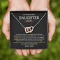 To my Daughter Interlocking Heart Necklace, Birthday Gift from Dad, Graduation Gift for Daughter Gold