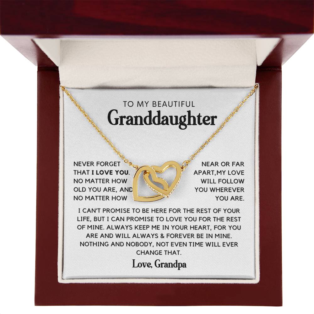 To My Beautiful Granddaughter - Interlocked Hearts Necklace Gift Set