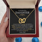 To my Daughter Interlocking Heart Necklace, Birthday Gift from Dad, Graduation Gift for Daughter Gold