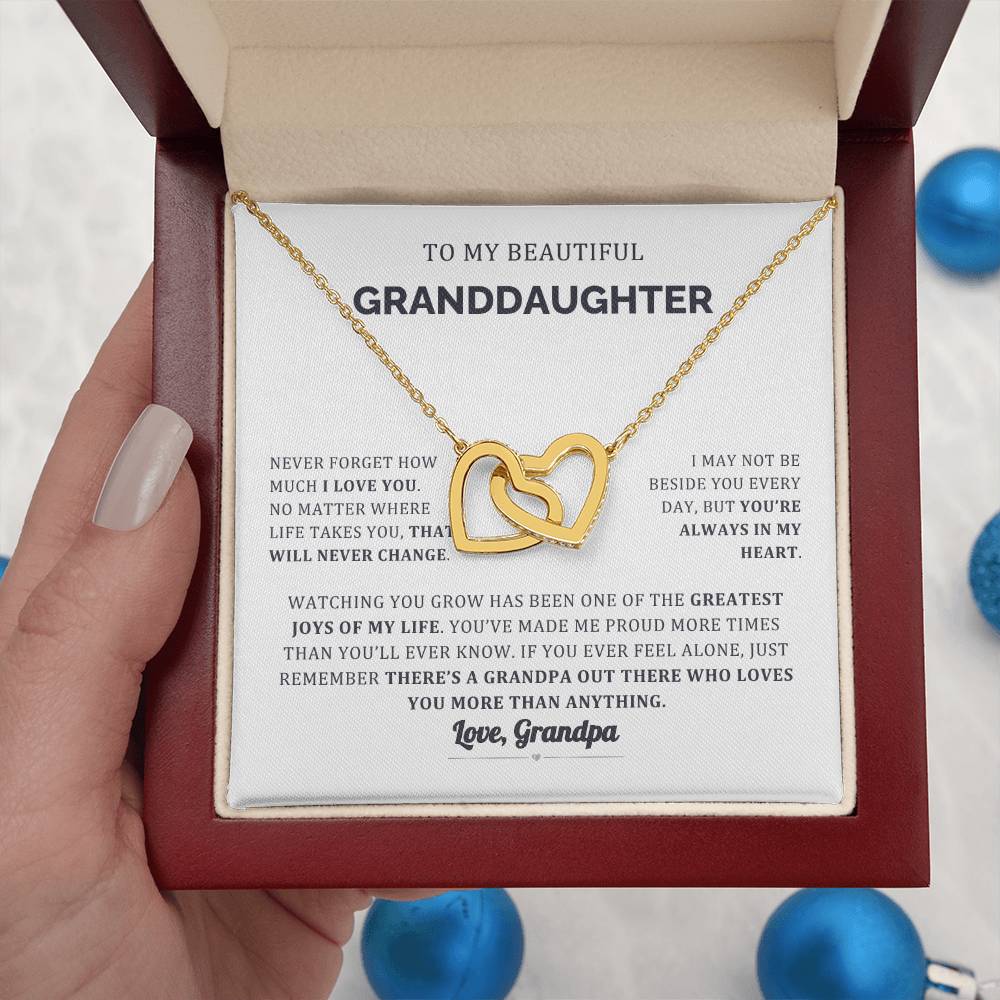 You are always in my heart Granddaughter Interlocking Necklace