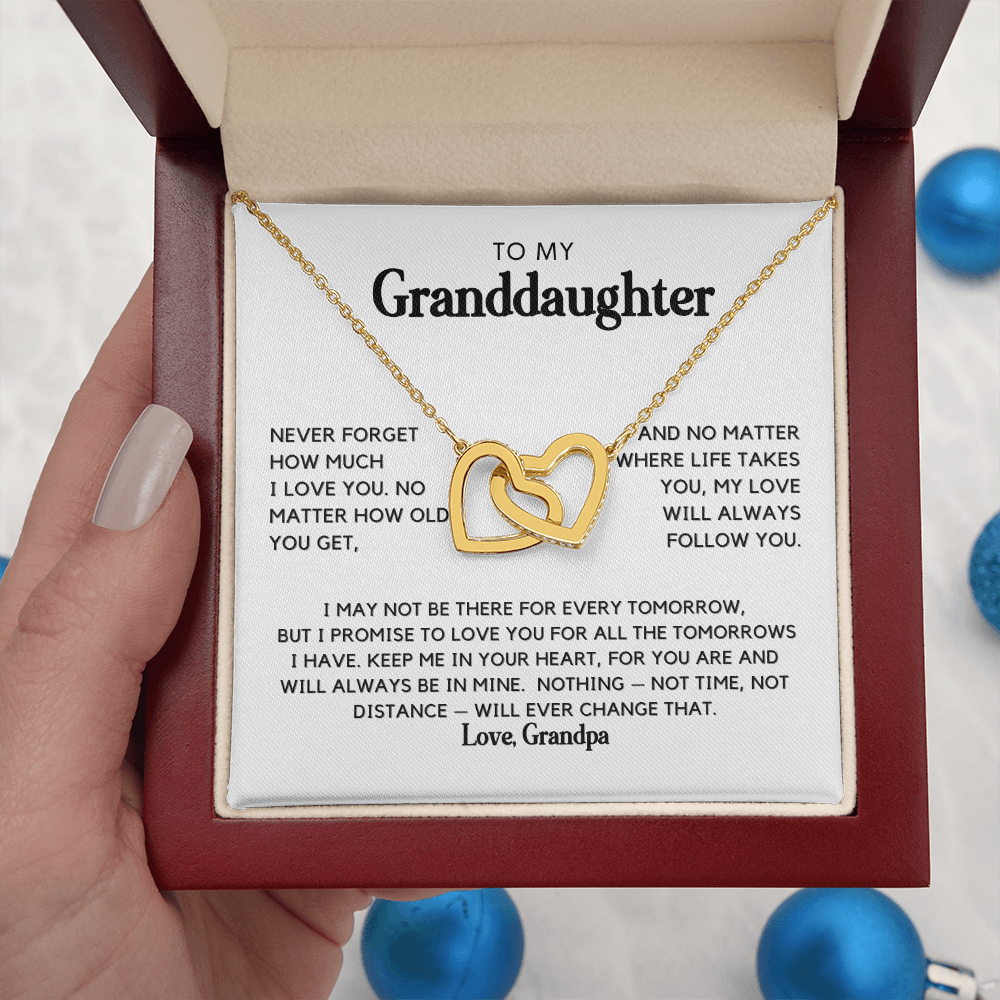 Promise for all Tomorrows Granddaughter Interlocking Hearts necklace
