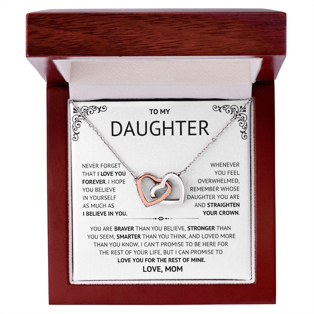 To my Daughter from Mom Interlocking Heart Necklace, 18th Birthday Gift for Daughter From Mom, 21st Birthday, Graduation Gift