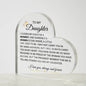 To Our daughter Heart Acrylic Plaque from Mom & Dad, Dad gift for Daughter,Birthday gift from Mom to Daughter
