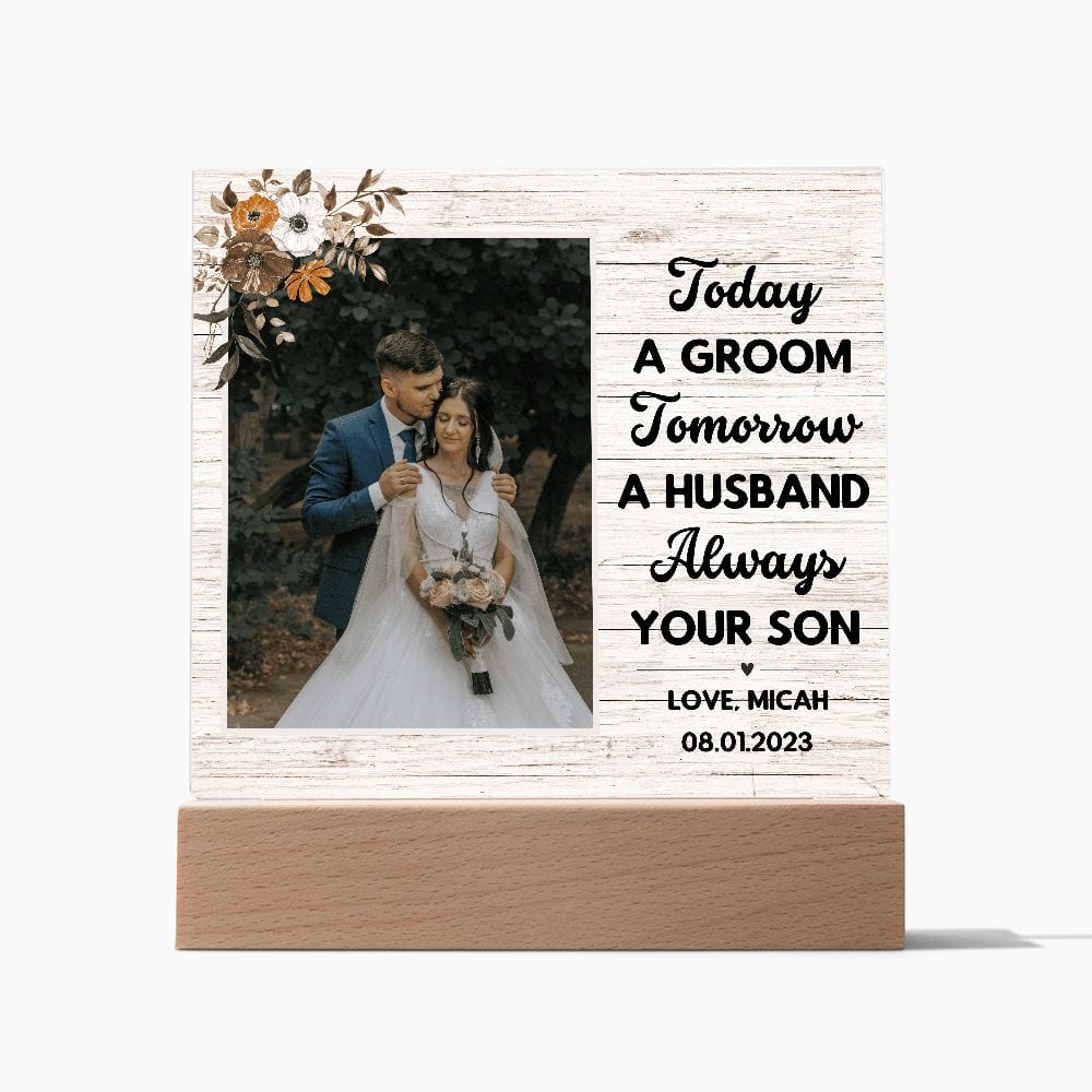 Mother of the Groom Gift from Groom Acrylic Plaque Personalized Thank you gift from Groom Wedding Photo frame Keepsake Step Mother of groom