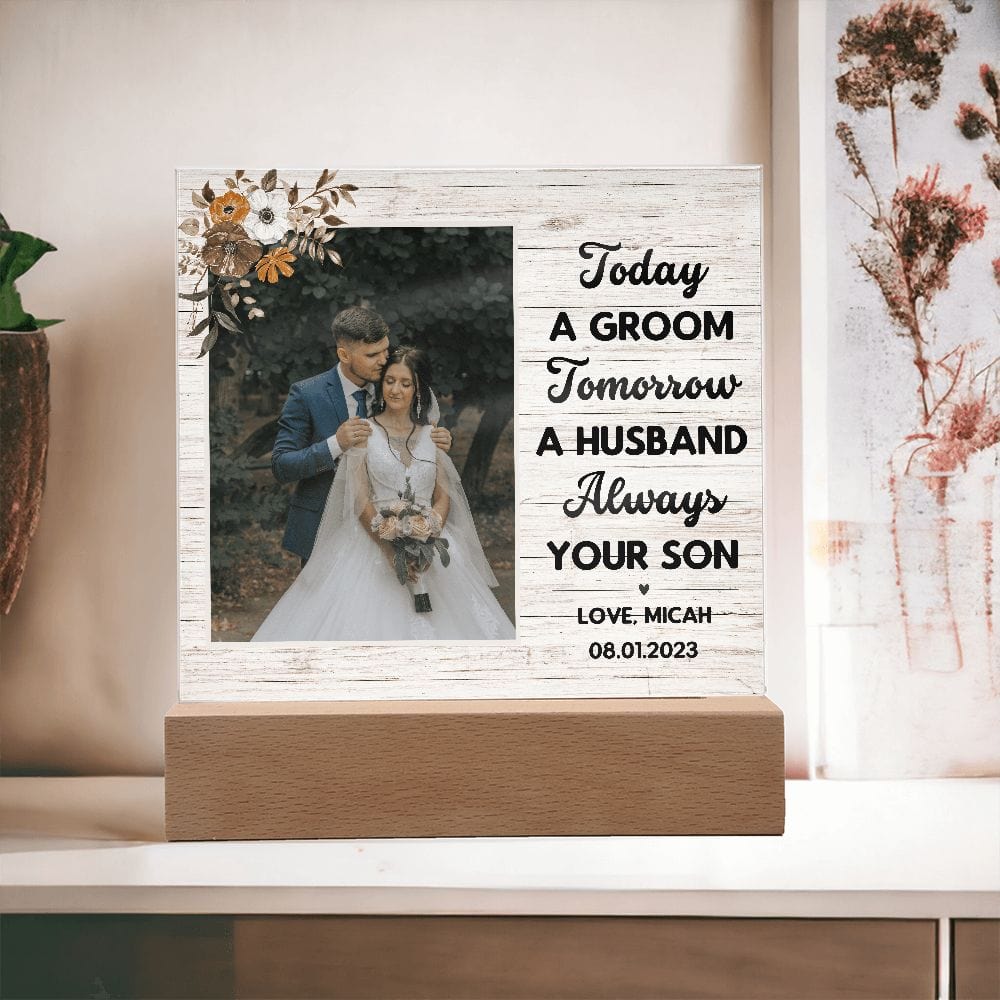 Mother of the Groom Gift from Groom Acrylic Plaque Personalized Thank you gift from Groom Wedding Photo frame Keepsake Step Mother of groom