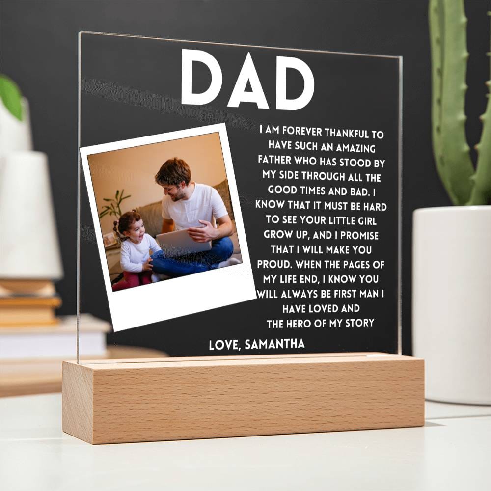 Personalized Photo frame for Dad Forever Thankful Father's day Gift
