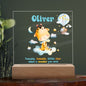 Jungle Theme Night light Nursery Decor, Personalized Night light, Custom Name Night light for Baby Girl Baby Boy