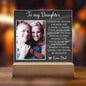 Personalized Letter to my daughter from Dad Acrylic Plaque Going away Keepsake LED Light Sign Gift for daughter Customized Gift from Mom