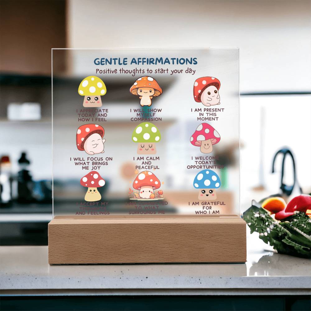 Gentle Reminders Acrylic Plaque Mental health Art Self love reminders Self compassion Daily Motivation Therapist Decor Kid's room Desk Accessories