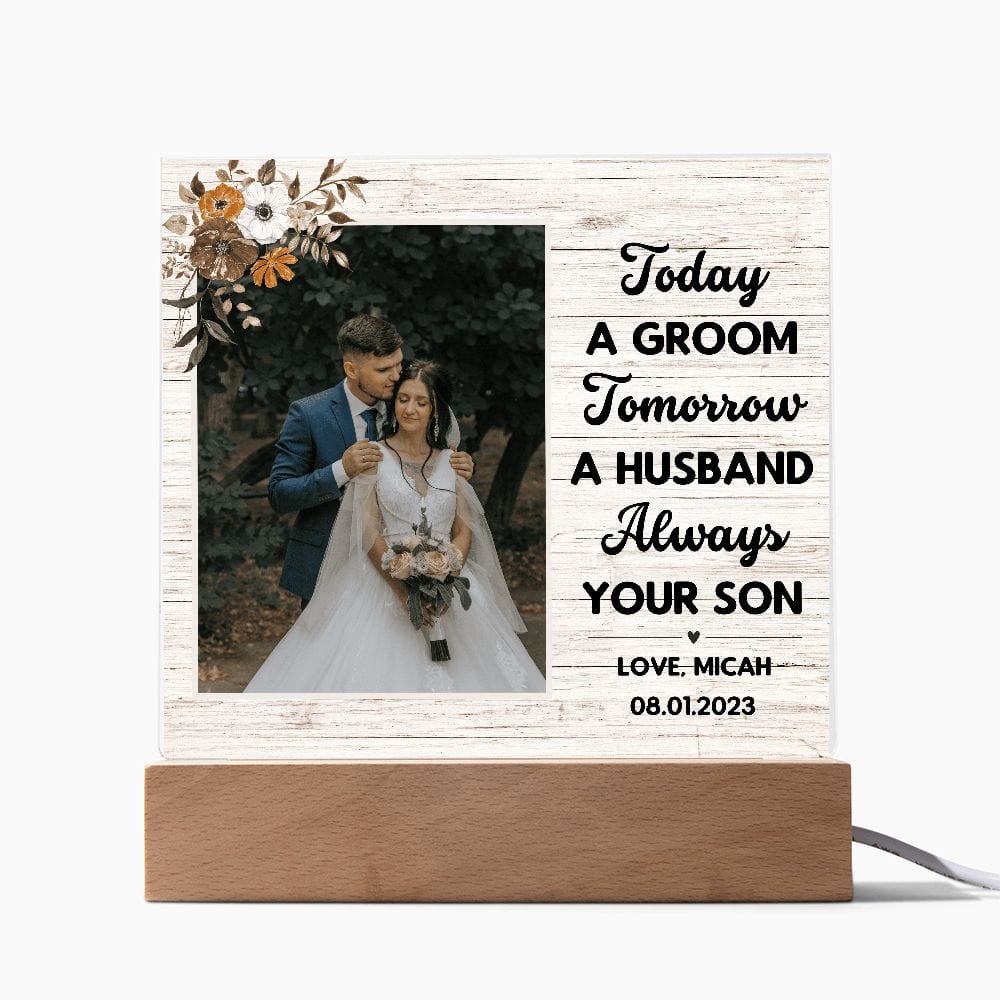 Mother of the Groom Gift from Groom Acrylic Plaque Personalized Thank you gift from Groom Wedding Photo frame Keepsake Step Mother of groom
