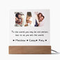 Personalized DAD Acrylic Plaque, Photo frame LED Light