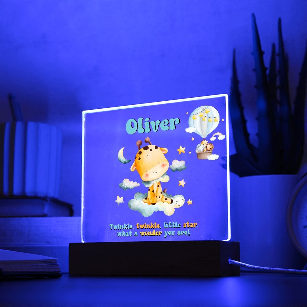 Jungle Theme Night light Nursery Decor, Personalized Night light, Custom Name Night light for Baby Girl Baby Boy