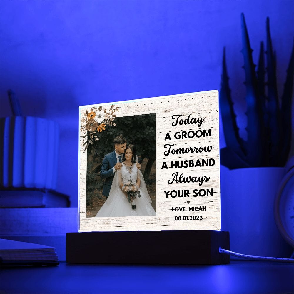 Mother of the Groom Gift from Groom Acrylic Plaque Personalized Thank you gift from Groom Wedding Photo frame Keepsake Step Mother of groom