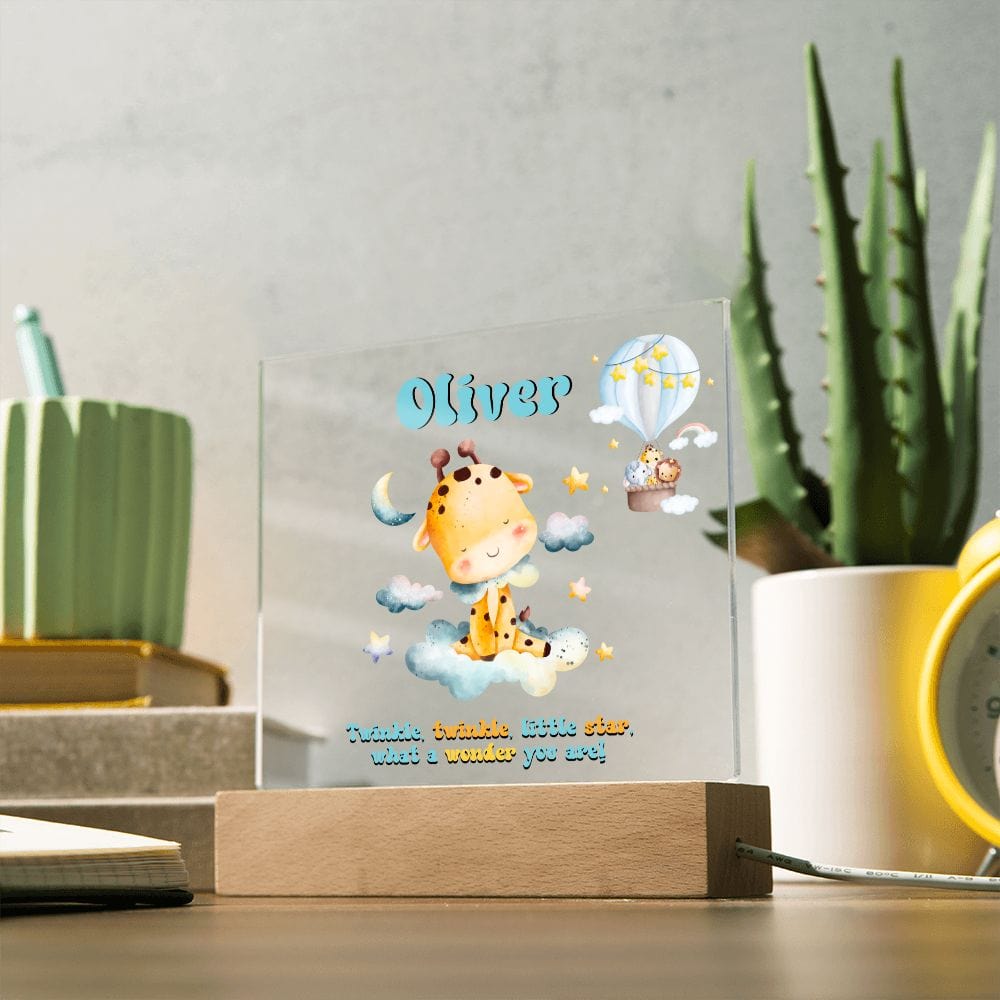 Jungle Theme Night light Nursery Decor, Personalized Night light, Custom Name Night light for Baby Girl Baby Boy