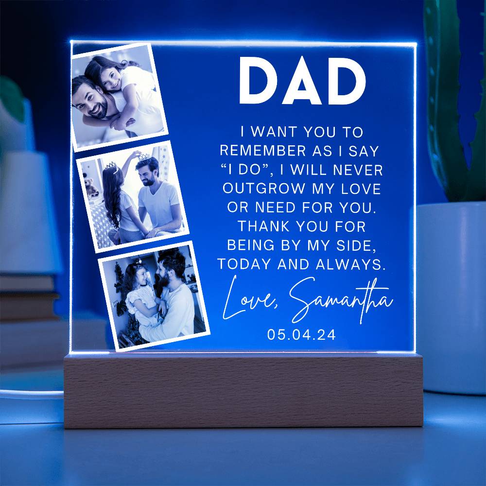 3 photo frame Bride wedding day gift for dad