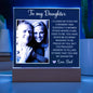 Personalized Letter to my daughter from Dad Acrylic Plaque Going away Keepsake LED Light Sign Gift for daughter Customized Gift from Mom