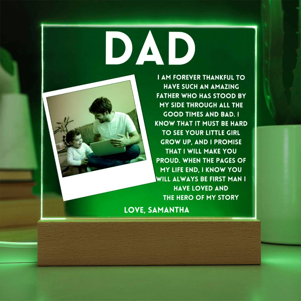 Personalized Photo frame for Dad Forever Thankful Father's day Gift