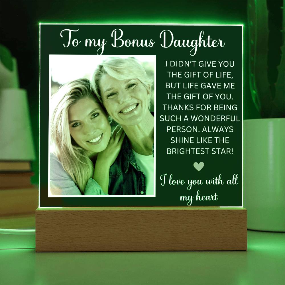 Stepdaughter Gift Acrylic Plaque Personalized Birthday Gift For Bonus Daughter To My Bonus Daughter from Stepmom