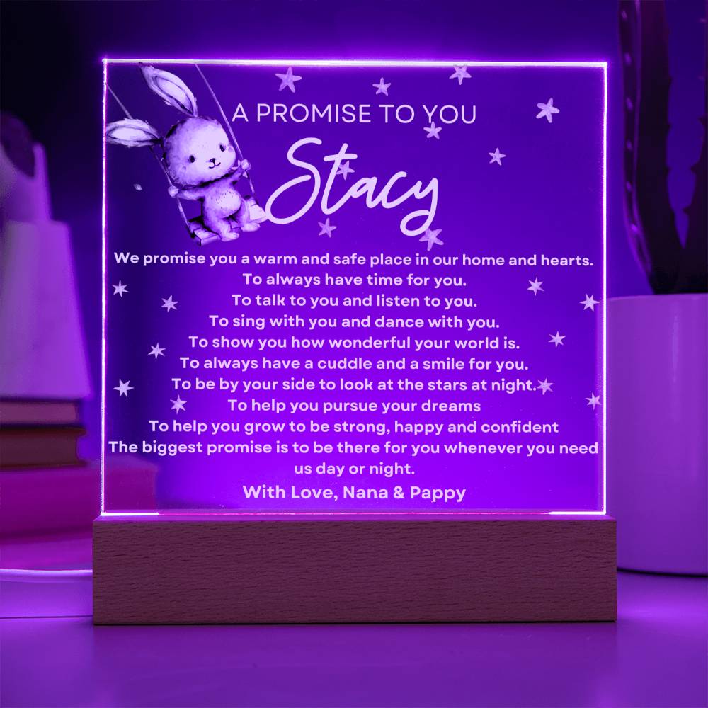 Personalised Children's A Promise To You Acrylic Plaque Baptism Gift, Gift for Godchild, Grandchild, Gift for Niece Nephew