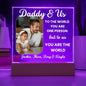 Personalized Daddy and Us Acrylic plaque, LED Photo Frame, Father's Day Gift for Dad