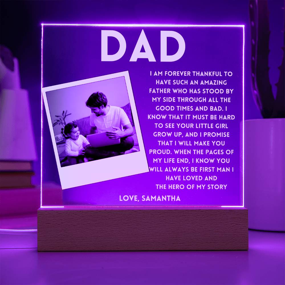 Personalized Photo frame for Dad Forever Thankful Father's day Gift
