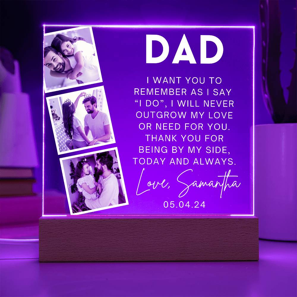 3 photo frame Bride wedding day gift for dad