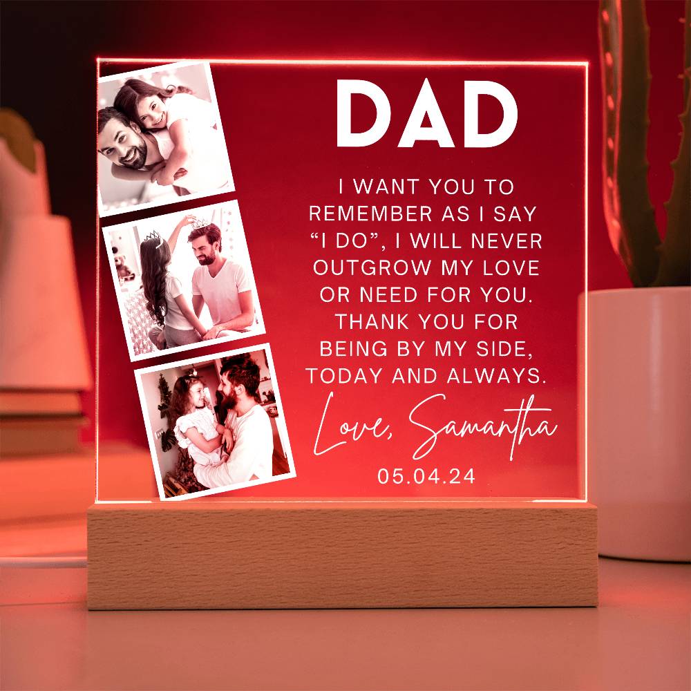 3 photo frame Bride wedding day gift for dad