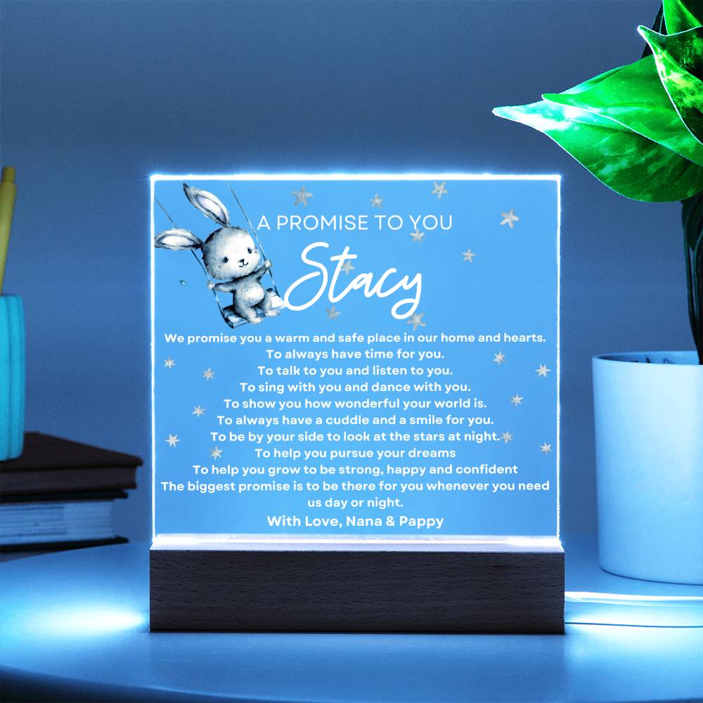 Personalised Children's A Promise To You Acrylic Plaque Baptism Gift, Gift for Godchild, Grandchild, Gift for Niece Nephew